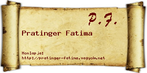 Pratinger Fatima névjegykártya